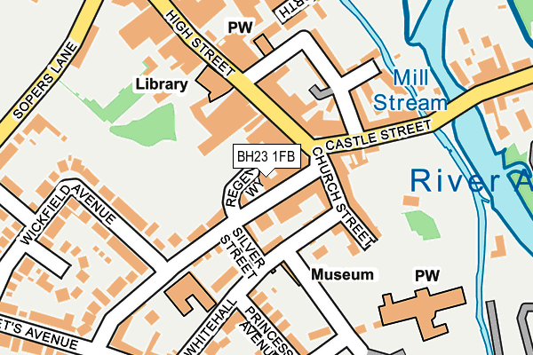 BH23 1FB map - OS OpenMap – Local (Ordnance Survey)