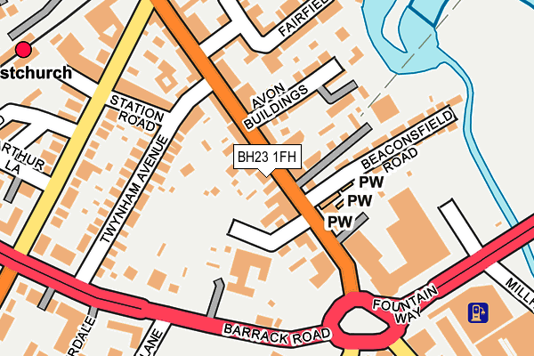 BH23 1FH map - OS OpenMap – Local (Ordnance Survey)