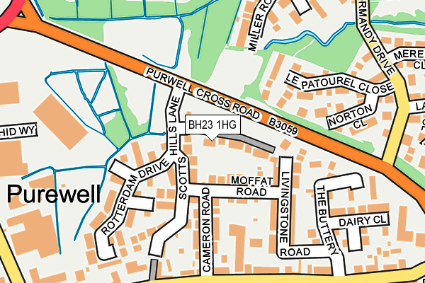 BH23 1HG map - OS OpenMap – Local (Ordnance Survey)