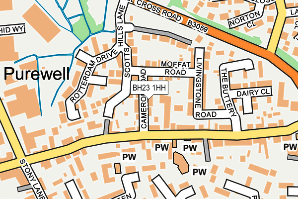 BH23 1HH map - OS OpenMap – Local (Ordnance Survey)