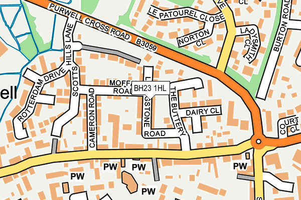 BH23 1HL map - OS OpenMap – Local (Ordnance Survey)