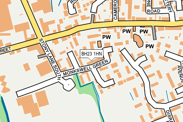 BH23 1HN map - OS OpenMap – Local (Ordnance Survey)