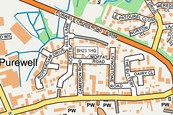BH23 1HQ map - OS OpenMap – Local (Ordnance Survey)