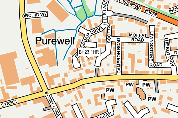 BH23 1HR map - OS OpenMap – Local (Ordnance Survey)