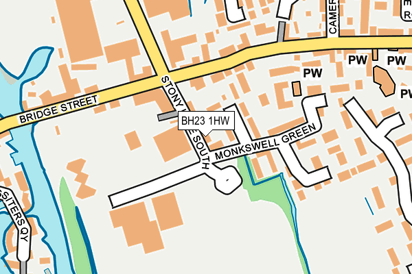 BH23 1HW map - OS OpenMap – Local (Ordnance Survey)