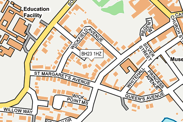 BH23 1HZ map - OS OpenMap – Local (Ordnance Survey)