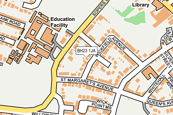 BH23 1JA map - OS OpenMap – Local (Ordnance Survey)