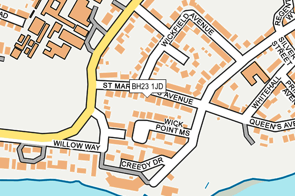 BH23 1JD map - OS OpenMap – Local (Ordnance Survey)