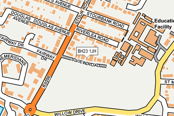 BH23 1JH map - OS OpenMap – Local (Ordnance Survey)