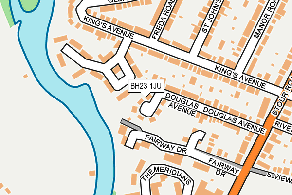 BH23 1JU map - OS OpenMap – Local (Ordnance Survey)