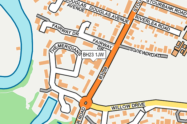 BH23 1JW map - OS OpenMap – Local (Ordnance Survey)