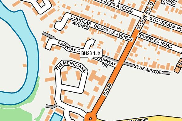 BH23 1JX map - OS OpenMap – Local (Ordnance Survey)