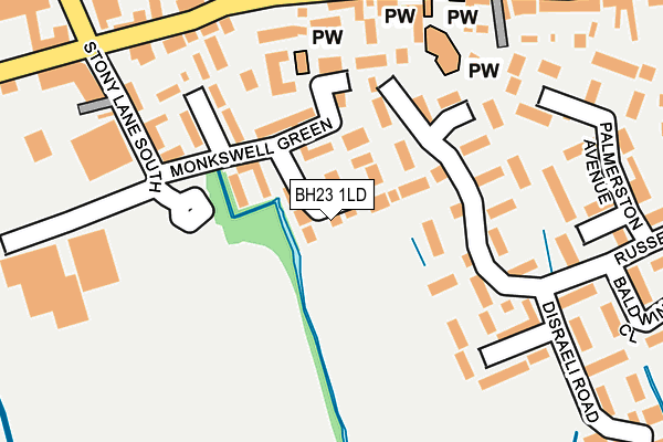 BH23 1LD map - OS OpenMap – Local (Ordnance Survey)