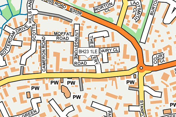 BH23 1LE map - OS OpenMap – Local (Ordnance Survey)