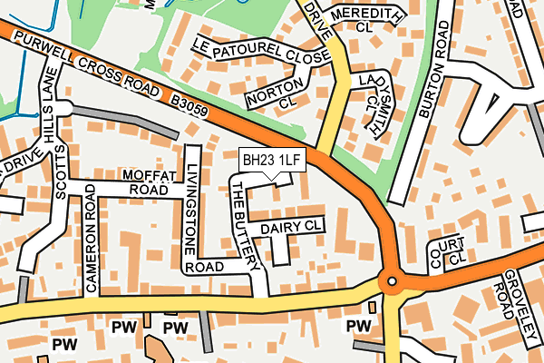 BH23 1LF map - OS OpenMap – Local (Ordnance Survey)
