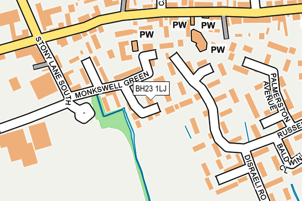 BH23 1LJ map - OS OpenMap – Local (Ordnance Survey)