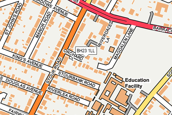 BH23 1LL map - OS OpenMap – Local (Ordnance Survey)
