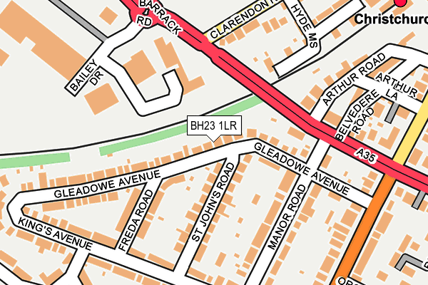 BH23 1LR map - OS OpenMap – Local (Ordnance Survey)