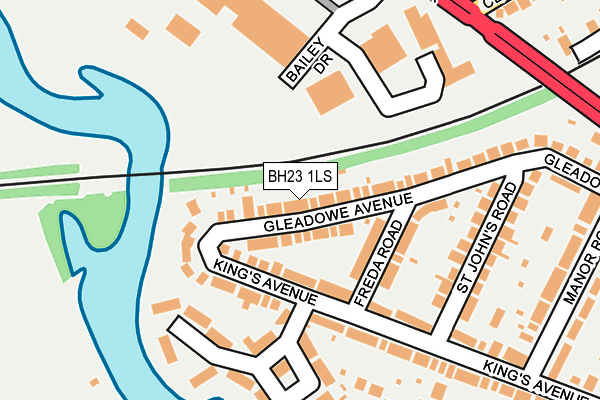 BH23 1LS map - OS OpenMap – Local (Ordnance Survey)