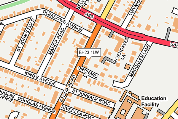 BH23 1LW map - OS OpenMap – Local (Ordnance Survey)