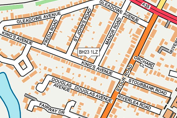 BH23 1LZ map - OS OpenMap – Local (Ordnance Survey)