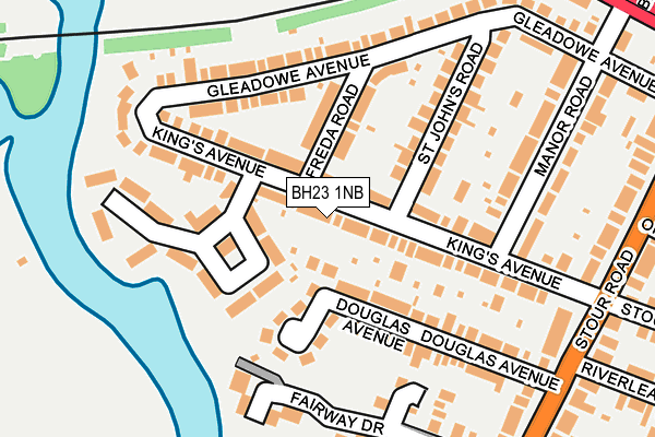BH23 1NB map - OS OpenMap – Local (Ordnance Survey)