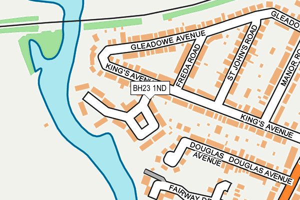 BH23 1ND map - OS OpenMap – Local (Ordnance Survey)