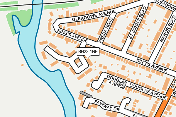 BH23 1NE map - OS OpenMap – Local (Ordnance Survey)