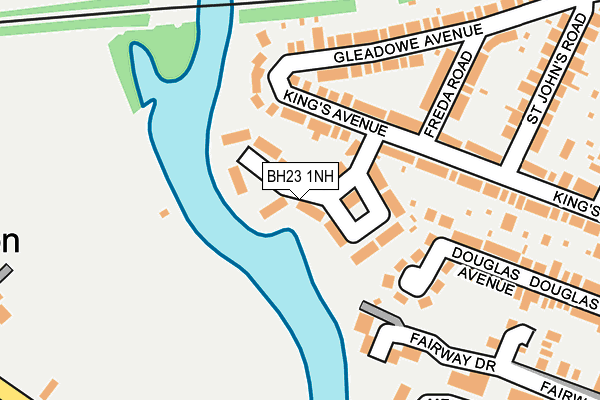 BH23 1NH map - OS OpenMap – Local (Ordnance Survey)