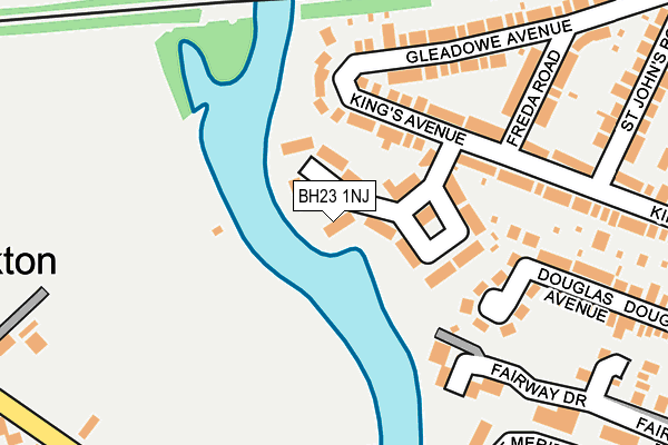 BH23 1NJ map - OS OpenMap – Local (Ordnance Survey)