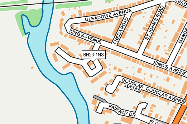 BH23 1NS map - OS OpenMap – Local (Ordnance Survey)