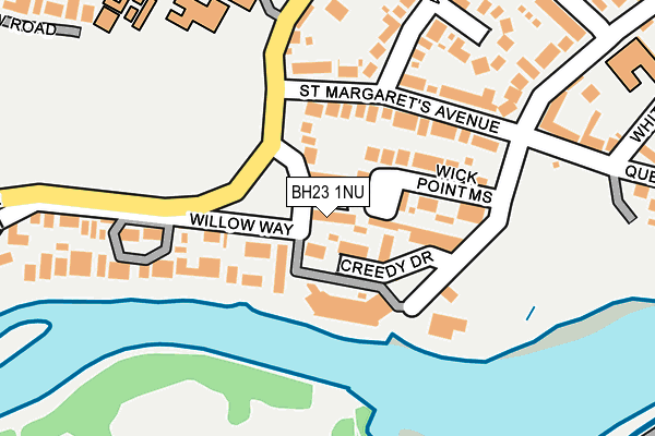 BH23 1NU map - OS OpenMap – Local (Ordnance Survey)