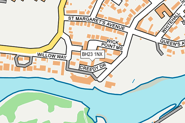 BH23 1NX map - OS OpenMap – Local (Ordnance Survey)