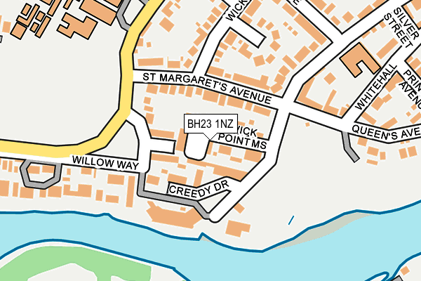 BH23 1NZ map - OS OpenMap – Local (Ordnance Survey)