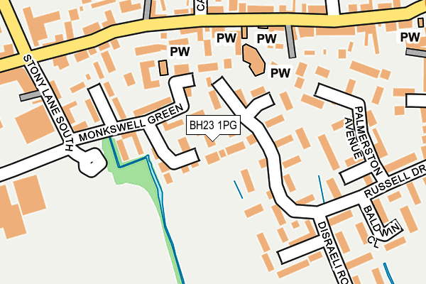 BH23 1PG map - OS OpenMap – Local (Ordnance Survey)