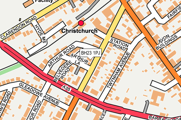 BH23 1PJ map - OS OpenMap – Local (Ordnance Survey)