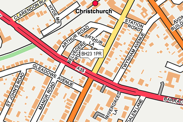 BH23 1PR map - OS OpenMap – Local (Ordnance Survey)