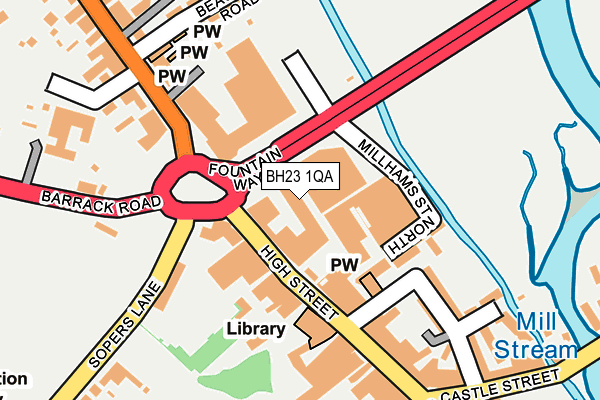 BH23 1QA map - OS OpenMap – Local (Ordnance Survey)