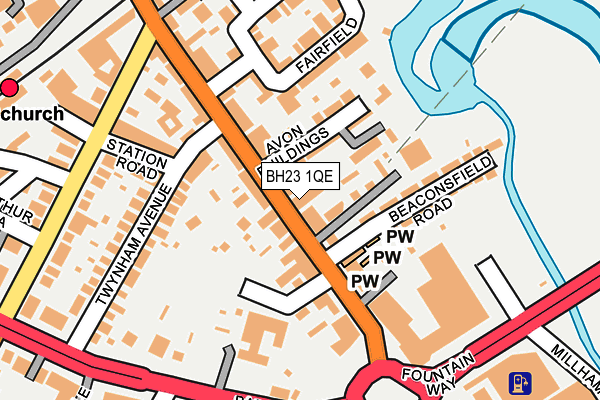 BH23 1QE map - OS OpenMap – Local (Ordnance Survey)