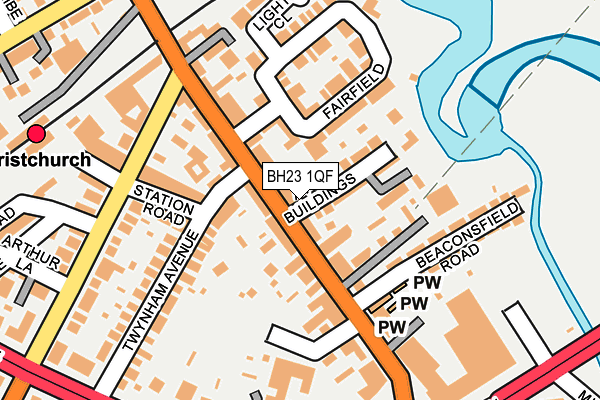 BH23 1QF map - OS OpenMap – Local (Ordnance Survey)