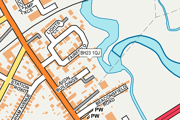 BH23 1QJ map - OS OpenMap – Local (Ordnance Survey)