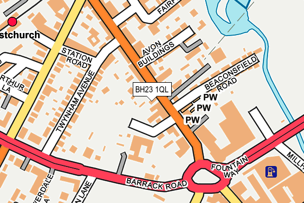 BH23 1QL map - OS OpenMap – Local (Ordnance Survey)