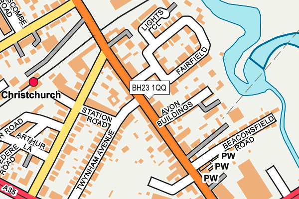 BH23 1QQ map - OS OpenMap – Local (Ordnance Survey)