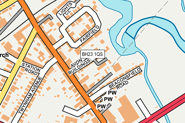 BH23 1QS map - OS OpenMap – Local (Ordnance Survey)