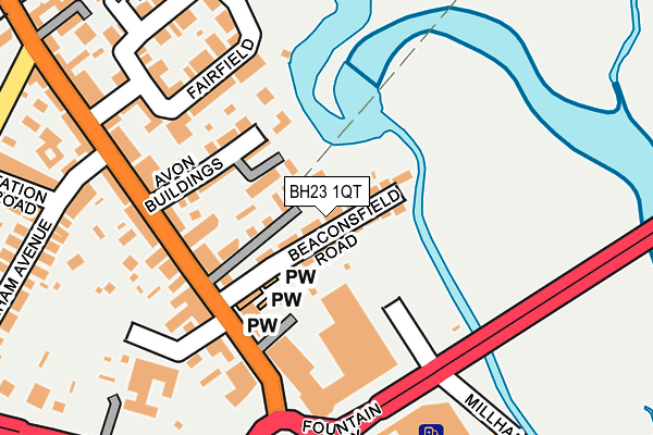 BH23 1QT map - OS OpenMap – Local (Ordnance Survey)
