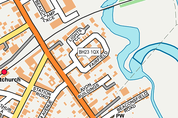 BH23 1QX map - OS OpenMap – Local (Ordnance Survey)