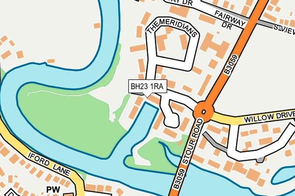 BH23 1RA map - OS OpenMap – Local (Ordnance Survey)