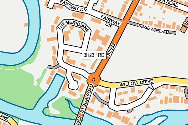 BH23 1RD map - OS OpenMap – Local (Ordnance Survey)