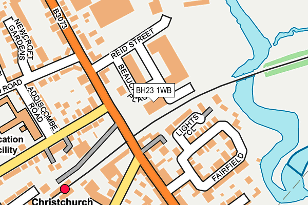 BH23 1WB map - OS OpenMap – Local (Ordnance Survey)