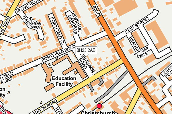 BH23 2AE map - OS OpenMap – Local (Ordnance Survey)